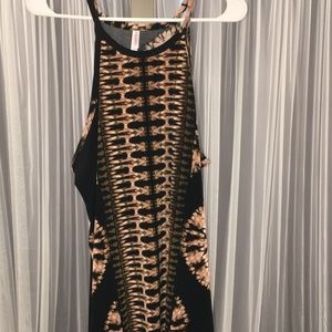 patterned gold and black dress